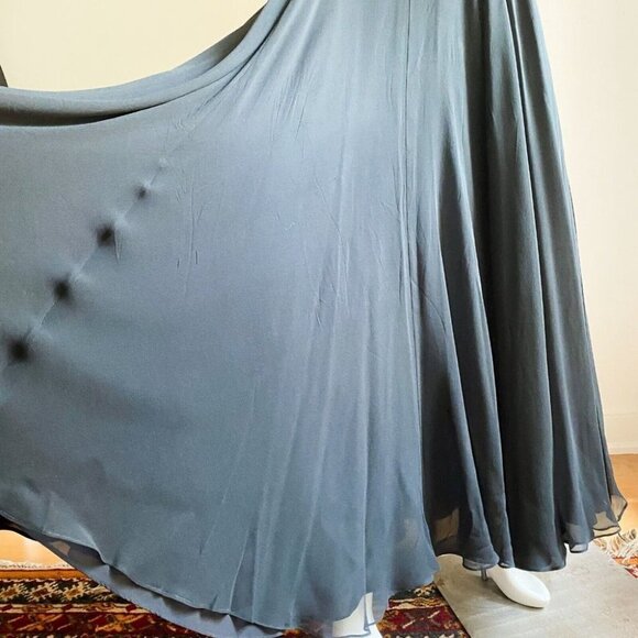 Vintage Sunny Choi All Silk Velvet Chiffon Cocktail Midi Dress S - Picture 5 of 12